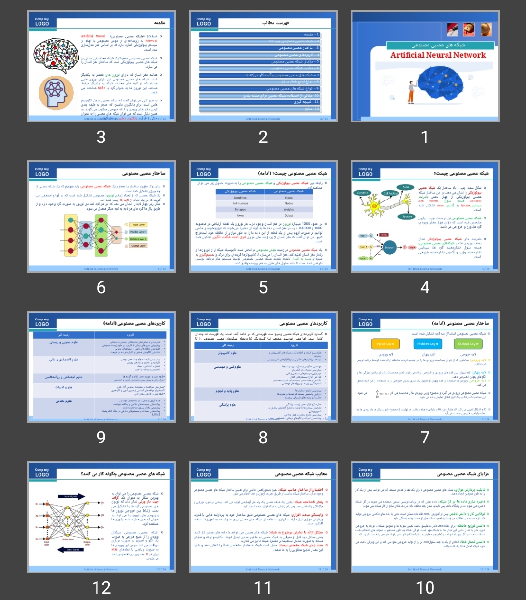 پاورپوینت مفهوم شبکه های عصبی