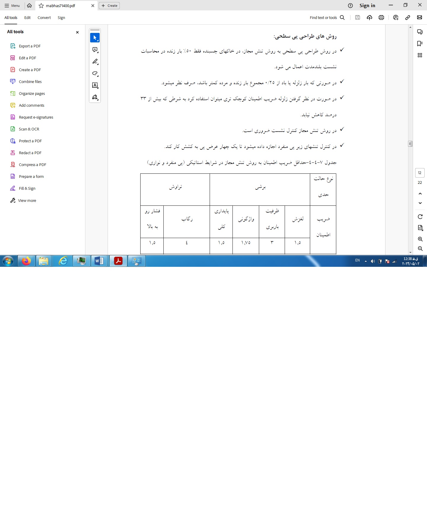 خلاصه مبحث 7 مقررات ملی ساختمان