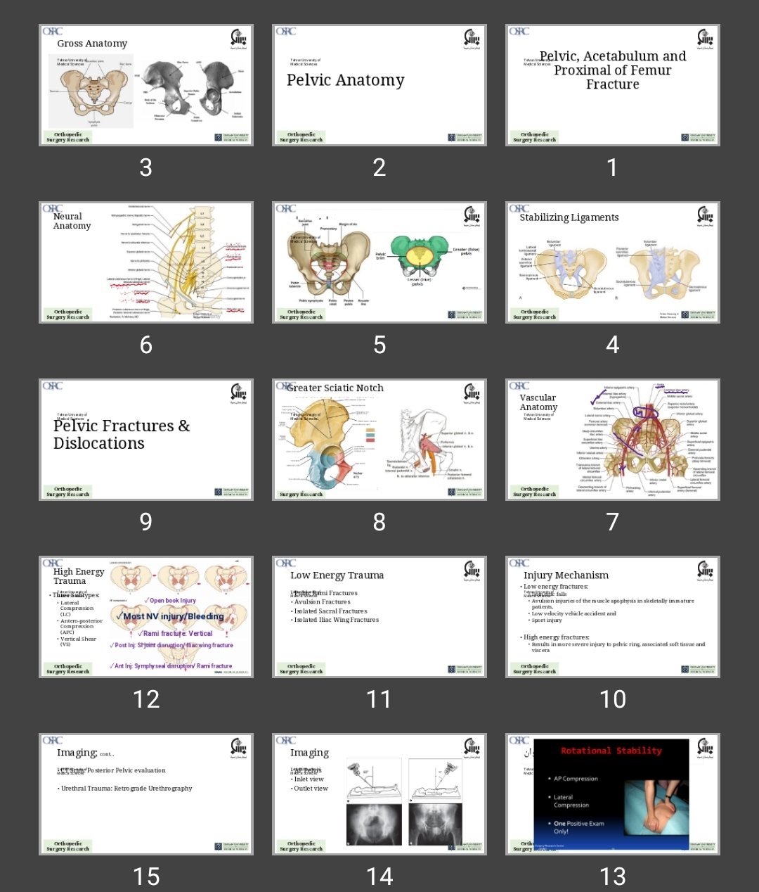 پاورپوینت شکستگی لگن، استابولوم و سر فنور Pelvic, Acetabulum and Proximal of Femur Fracture