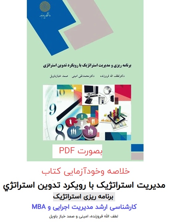 خلاصه و خودآزمایی کتاب برنامه ریزی و مدیریت استراتژیک با رویکرد تدوین استراتژی