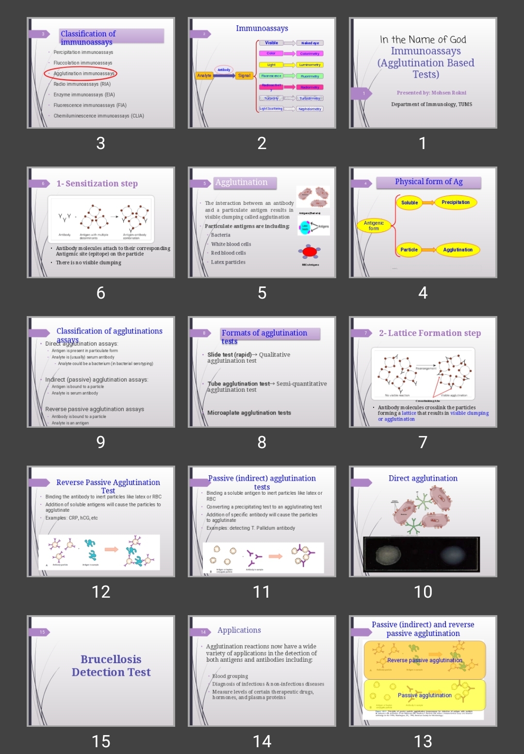 پاورپوینت Immunoassays (Agglutination Based Tests)