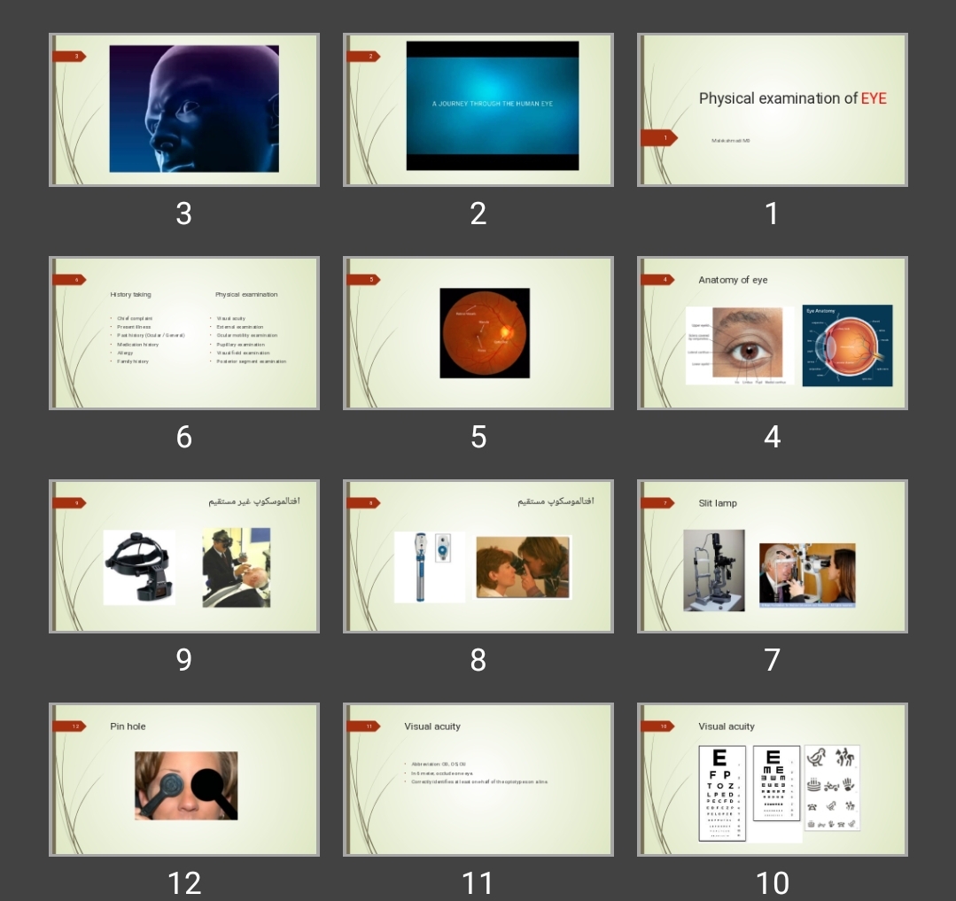 پاورپوینت Physical examination of EYE