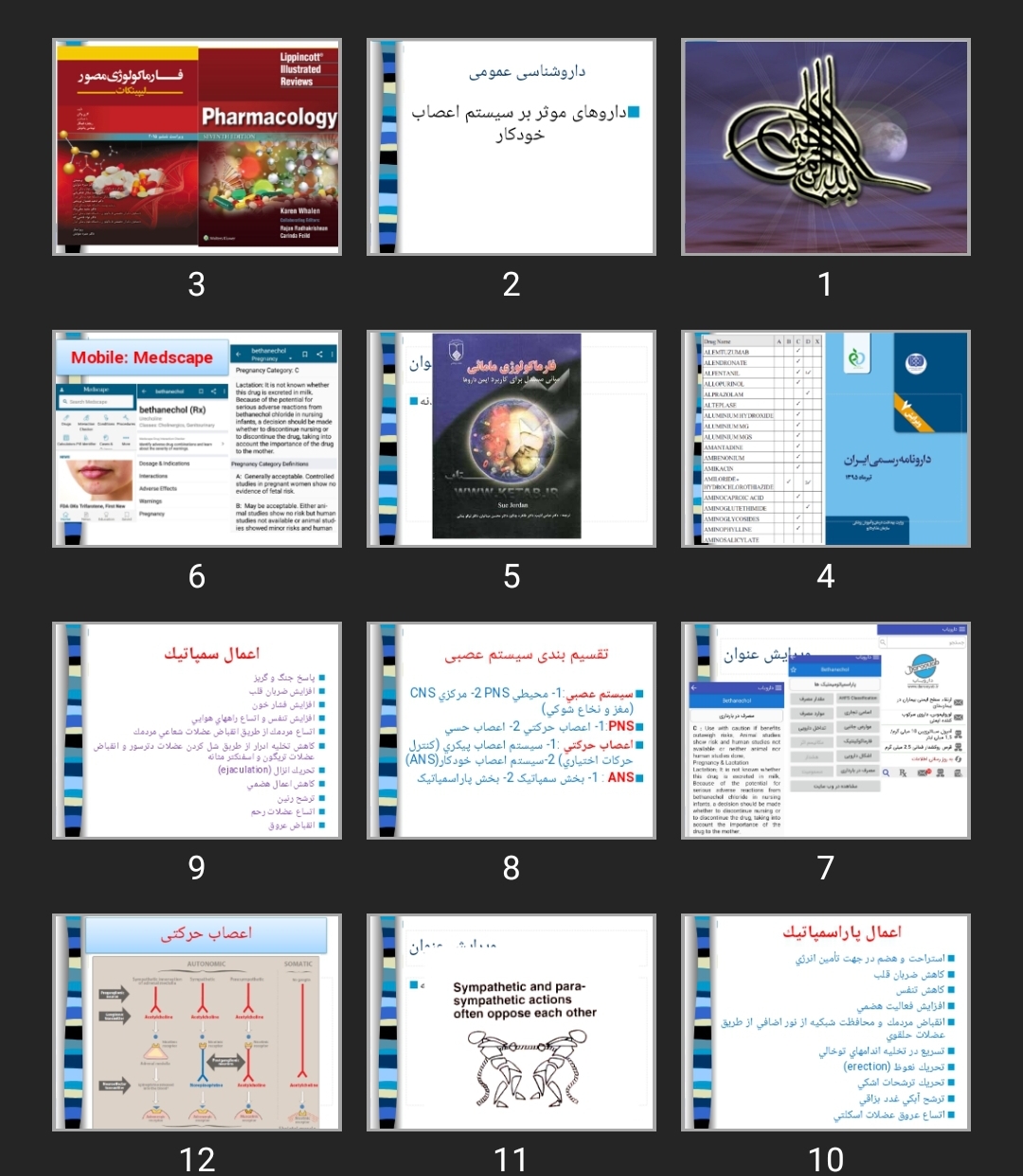 پاورپوینت داروهای موثر بر سیستم اعصاب خودکار