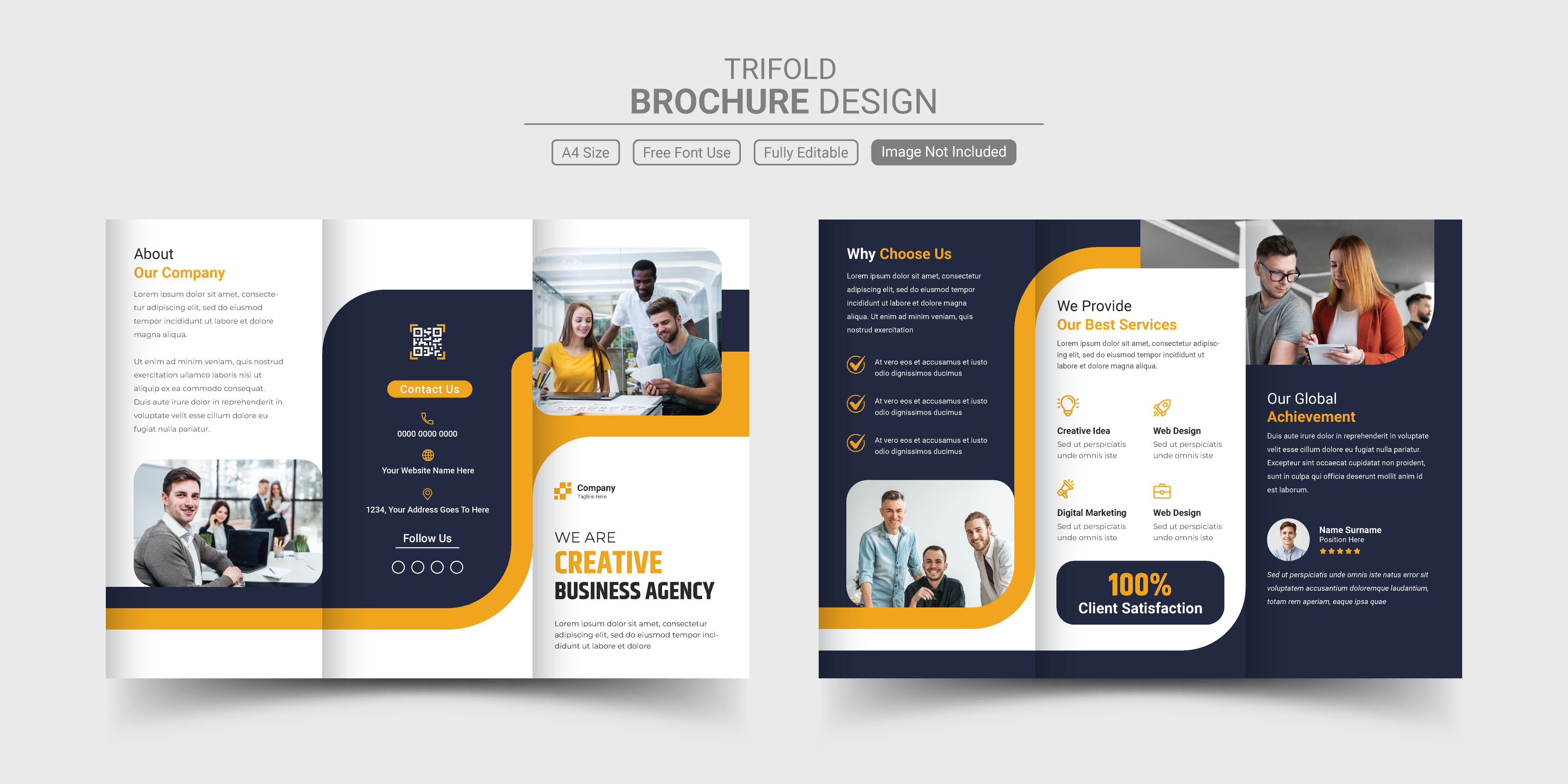 دانلود وکتور بروشور سه لت دو رو شرکتی زیبا با فرمت eps