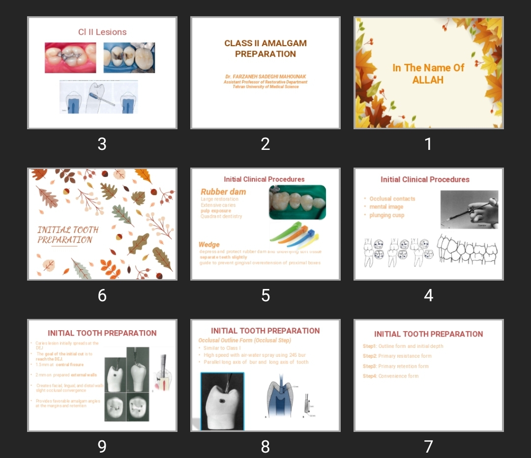 پاورپوینت CLASS II AMALGAM PREPARATION