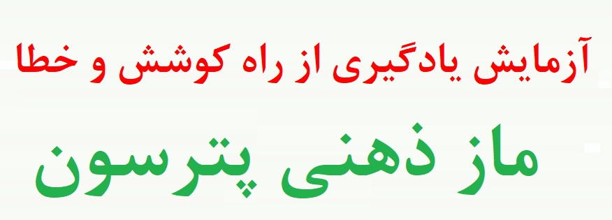 آزمایش یادگیری از راه کوشش و خطا روانشناسی تجربی - آزمایش ماز ذهنی پترسون (دو نمونه گزارش کار)