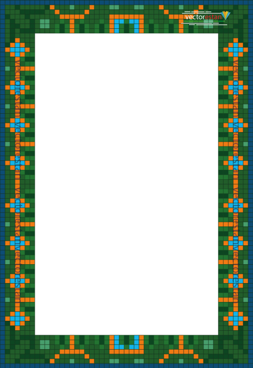 وکتور لایه باز طرح کاشی سنتی کادر اسلیمی عمودی 202