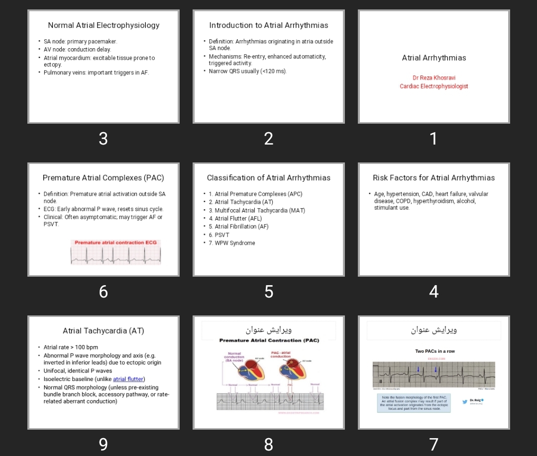 پاورپوینت Atrial Arrhythmias