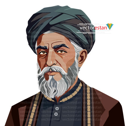 وکتور پیرمرد و حکیم قدیمی با لباس عمامه و عبا