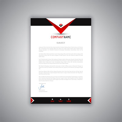 سربرگ شرکتی تجاری لاکچری قرمز مشکی