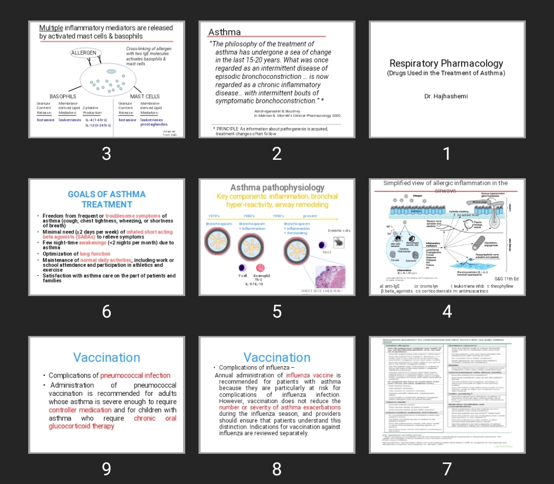 پاورپوینت Respiratory Pharmacology (Drugs Used in the Treatment of Asthma)