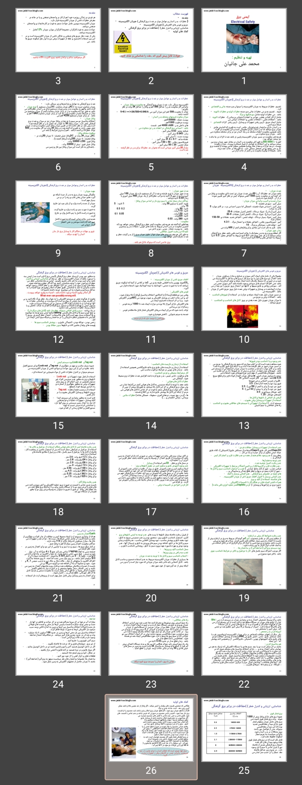 پاورپوینت ایمنی برق Electrical Safety