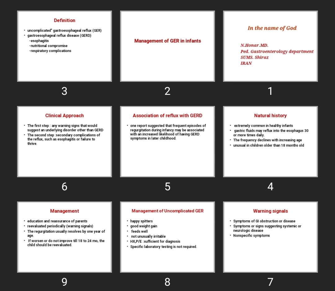 پاورپوینت Management of GER in infants