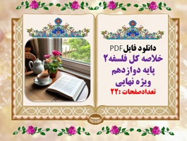 خلاصه کل فلسفه۲ پایه دوازدهم  ویژه  امتحانات نهایی وکنکور تعدادصفحات :22