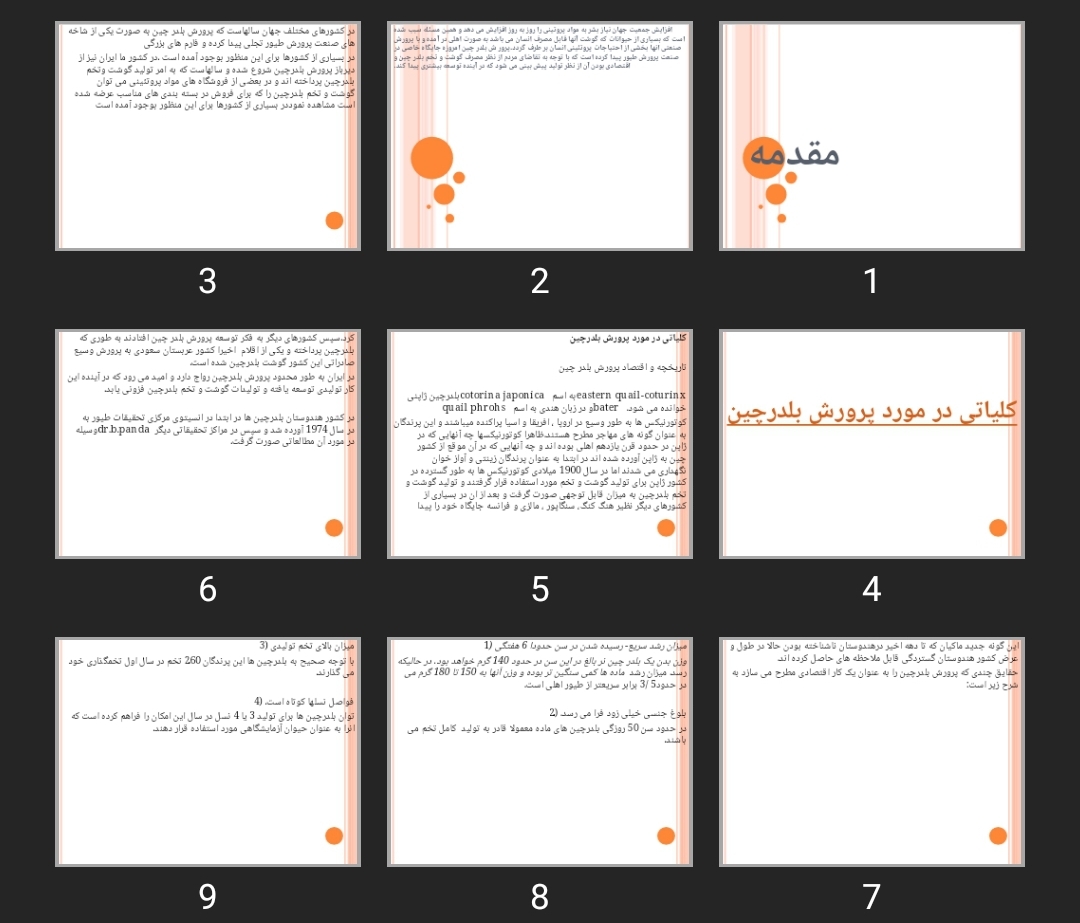 پاورپوینت بلدرچین