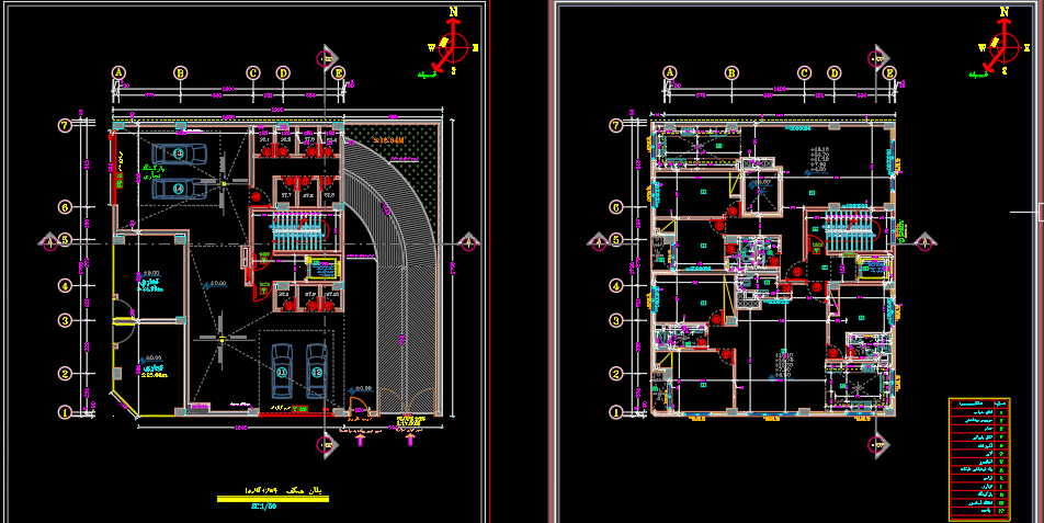 ساختمان مسکونی شماره 2  - نقشه کامل معماری زیربنا 356 و کل متراژ 2030