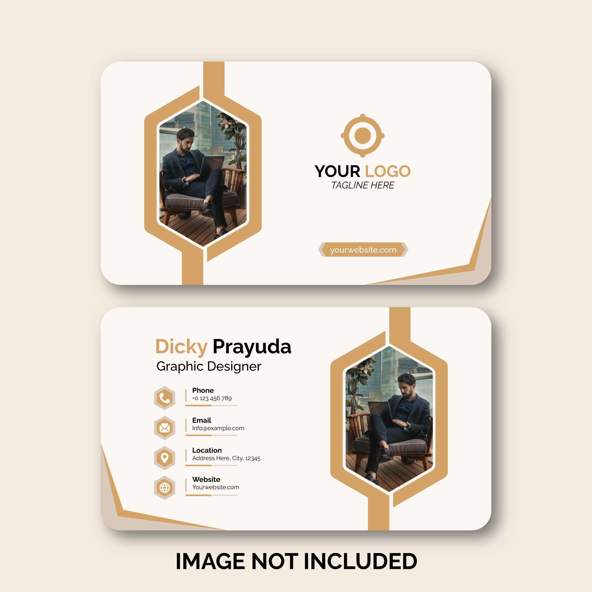 کارت ویزیت شرکتی سفید و قهوه ای