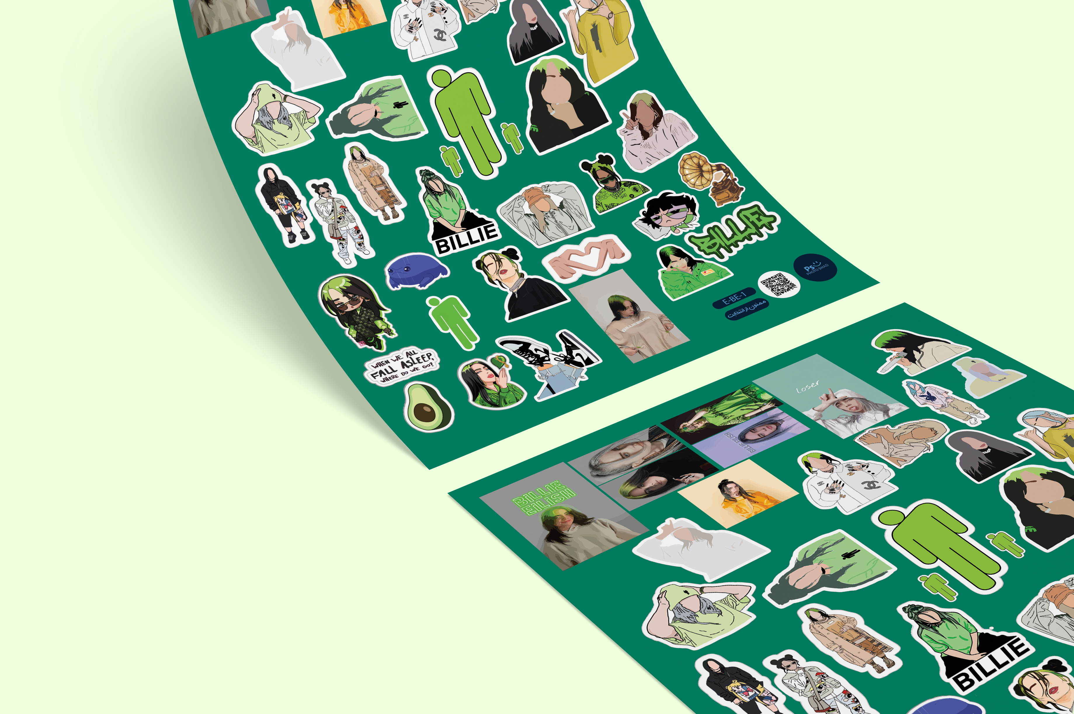 استیکر . لیبل . برچسب . استیکر پک طرح بیلی ایلیش فتوشاد photoshad shop