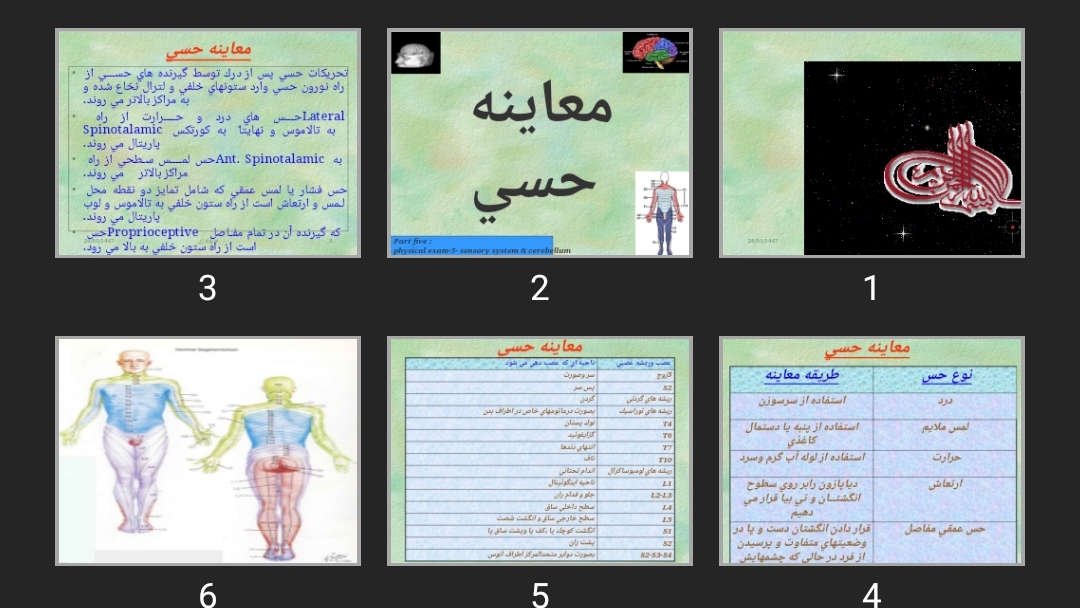 پاورپوینت معاينه حسی