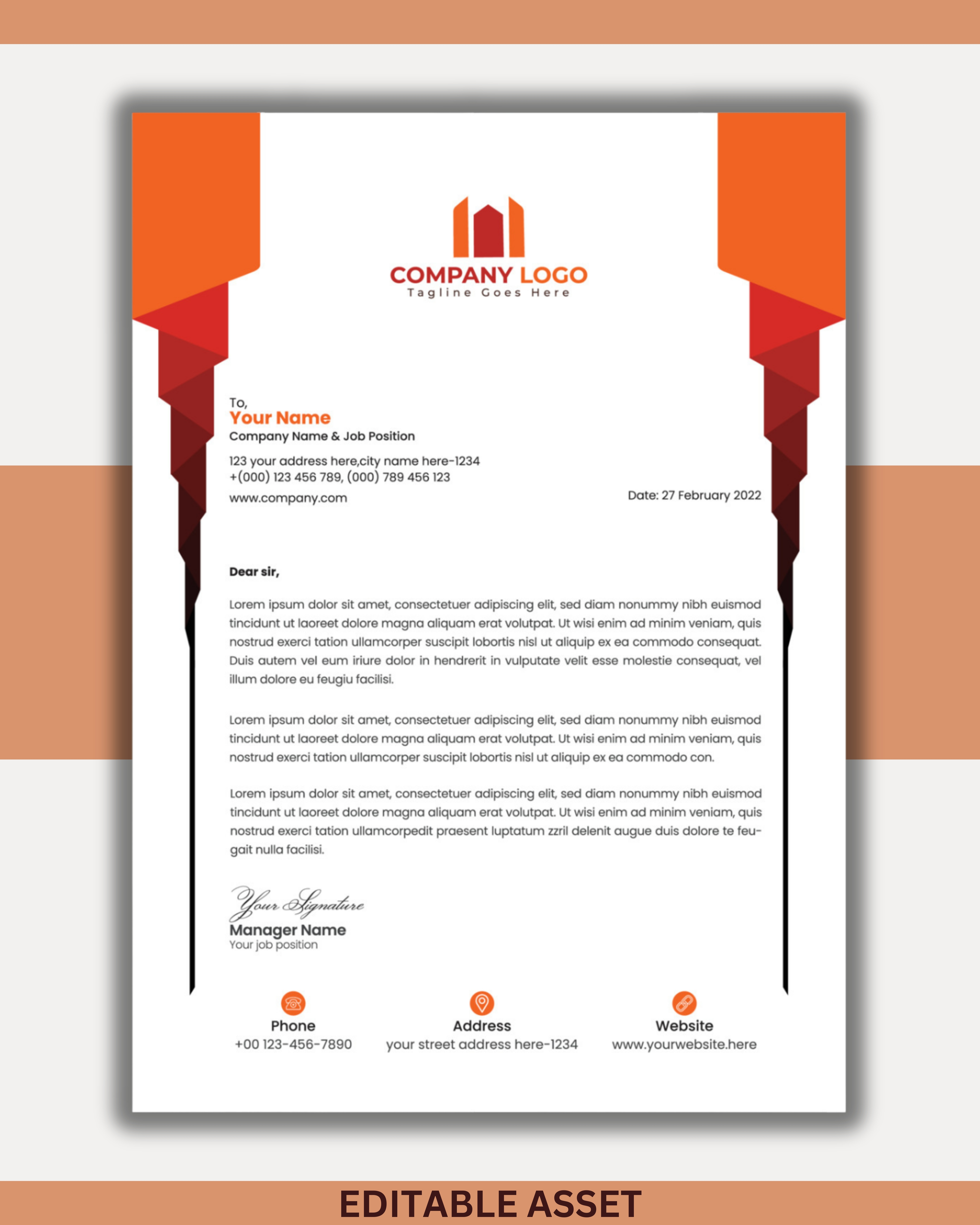 وکتور سربرگ شرکتی لاکچری با فرمت eps