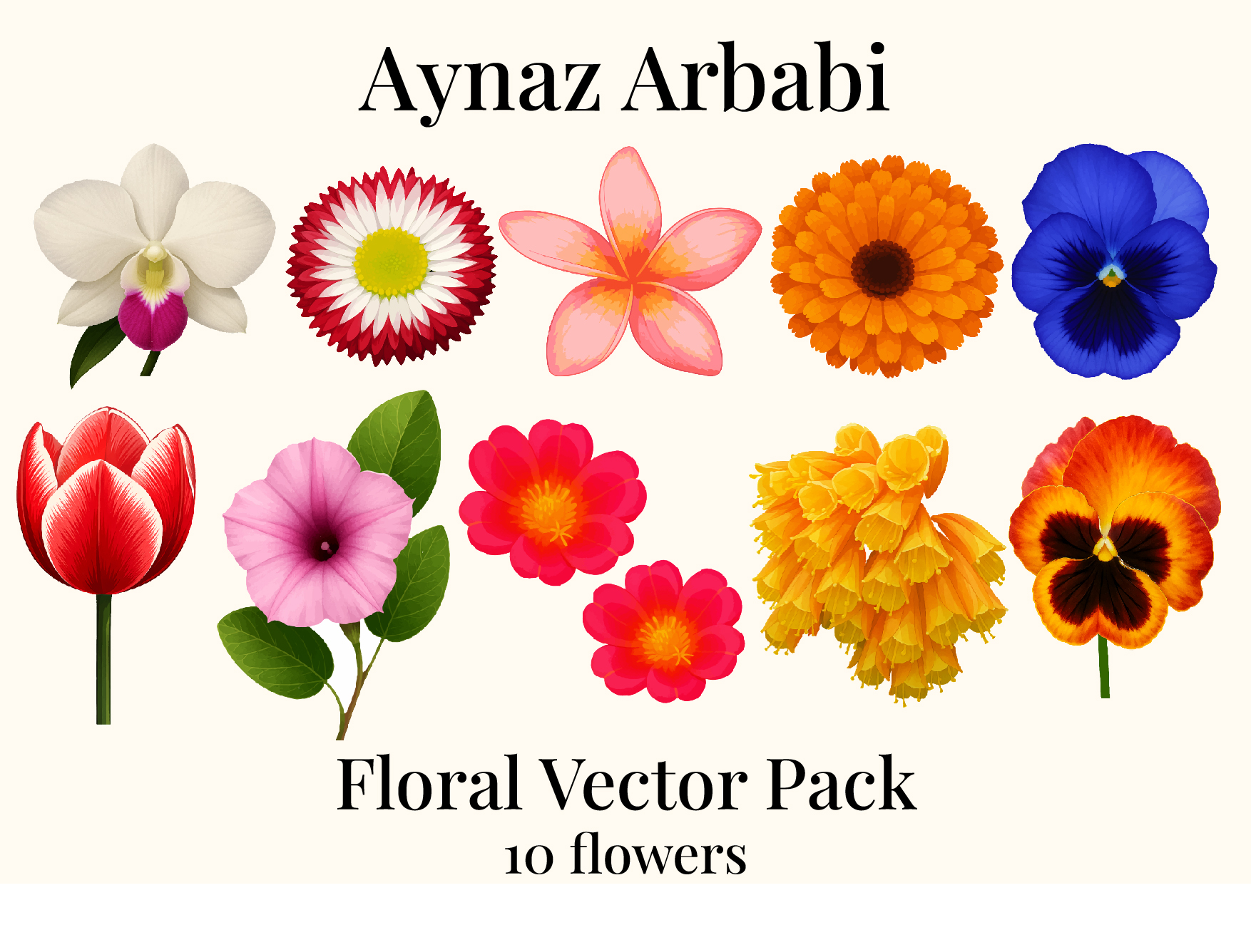 مجموعه وکتور های گل های رنگارنگ