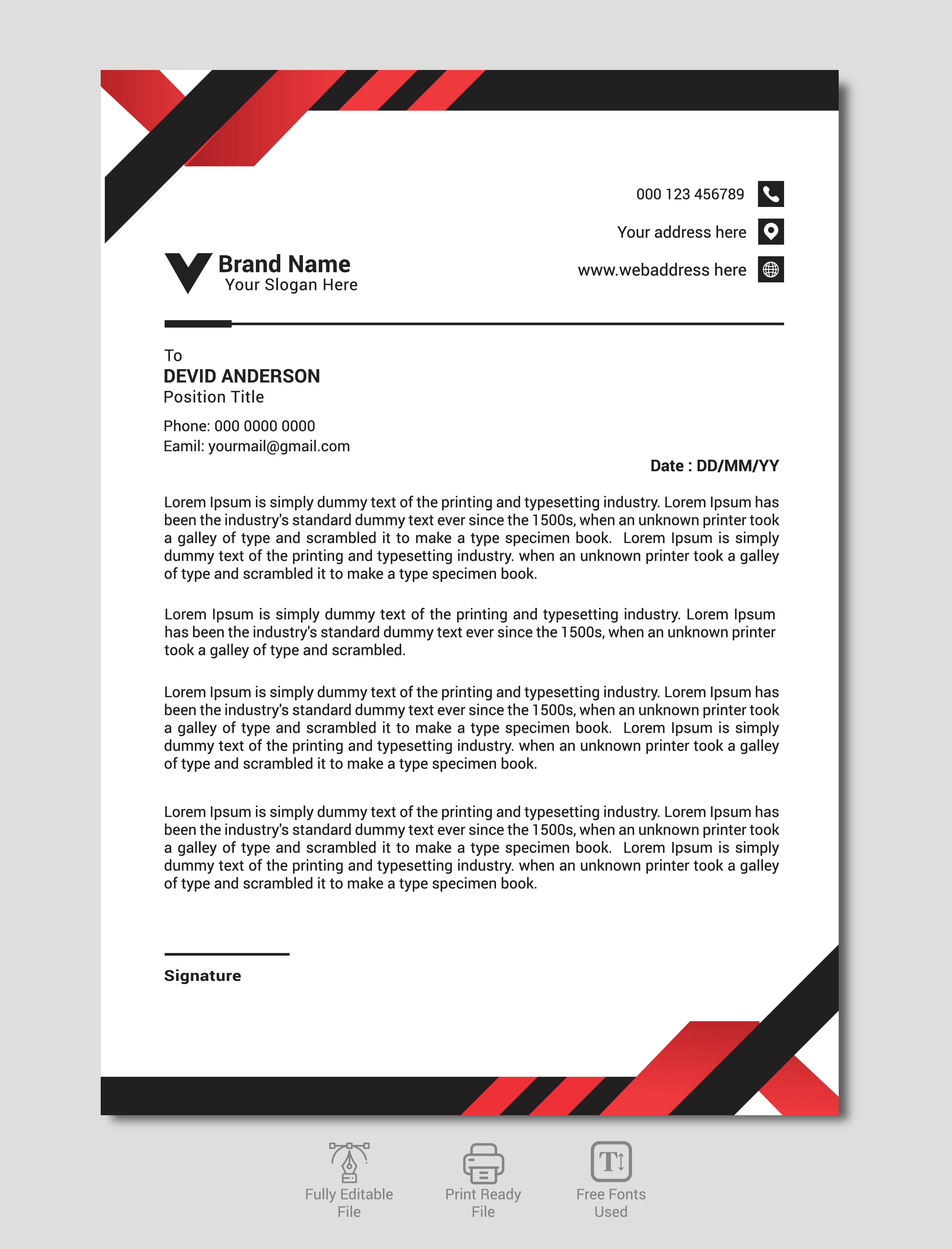 وکتور سربرگ شرکتی لاکچری با فرمت eps