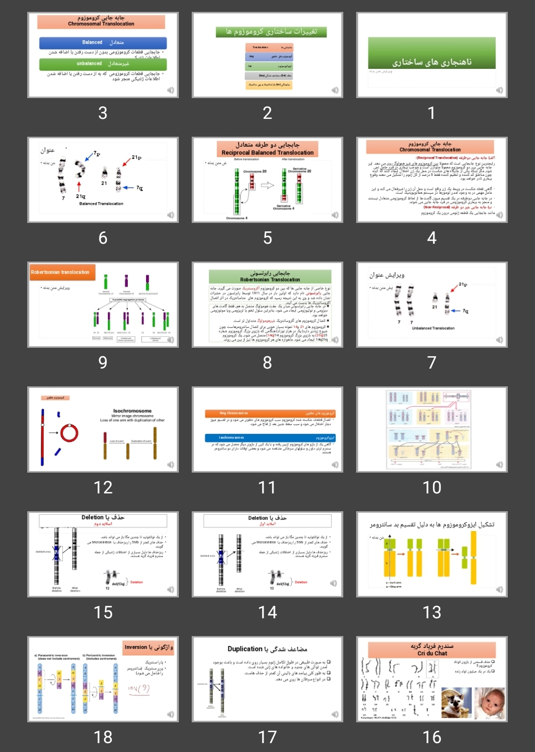 پاورپوینت ناهنجاری های کروموزومی ساختاری