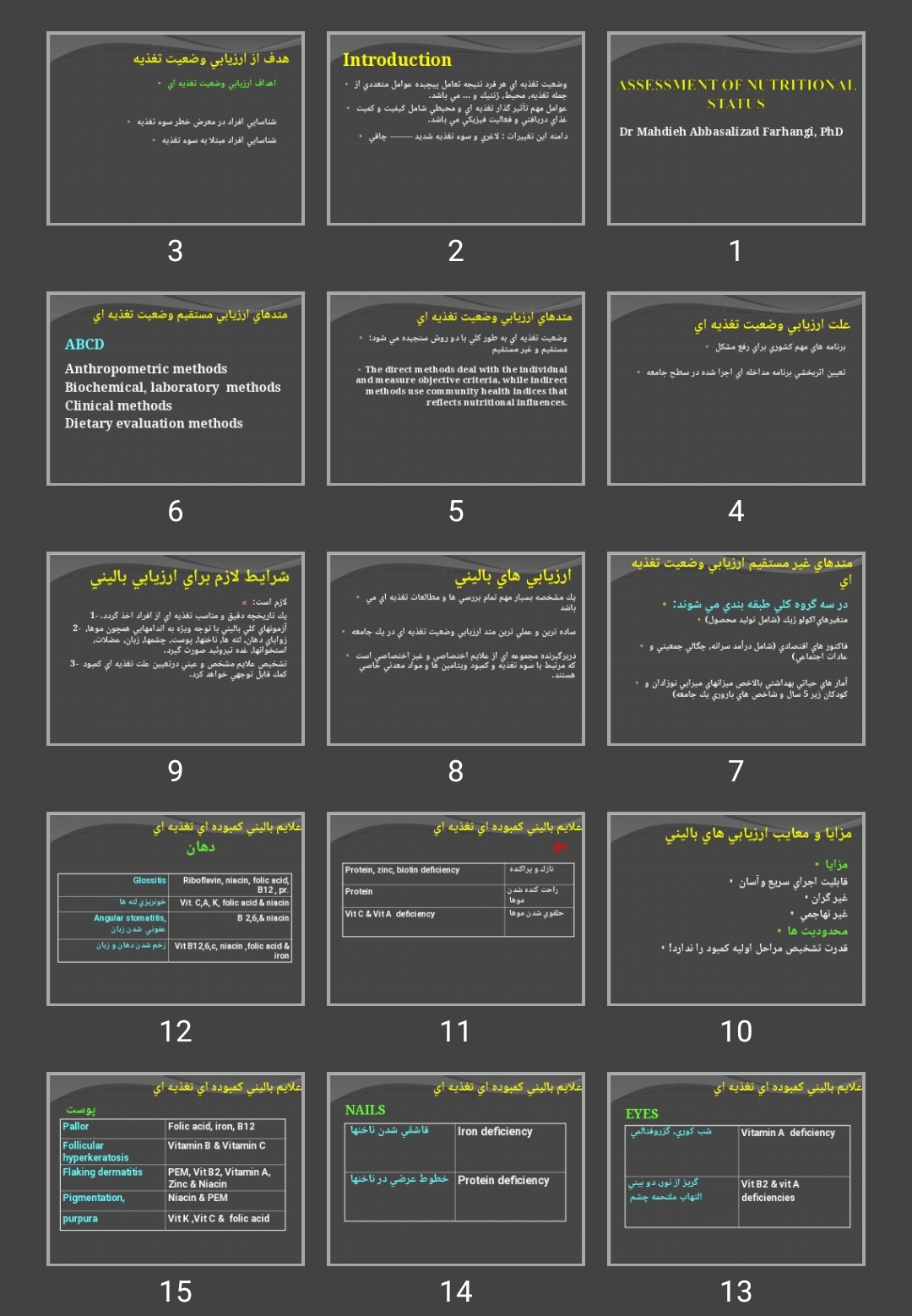 پاورپوینت وضعيت تغذيه ای Assessment of nutritional status