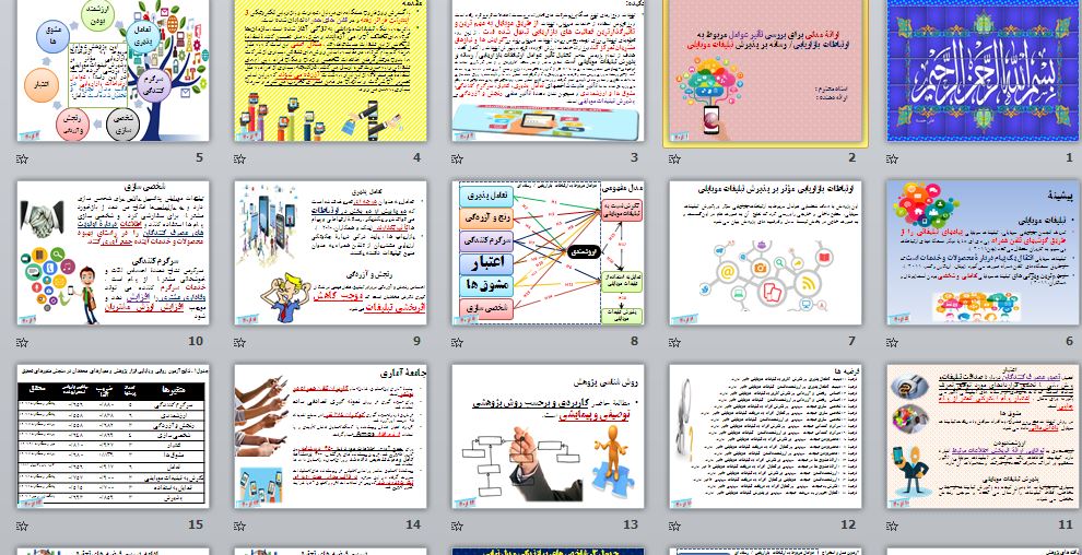 پاورپوینت ارائة مدلي براي بررسي تأثير عوامل مربوط به ارتباطات بازاريابي/ رسانه بر پذيرش تبليغات موبايلي