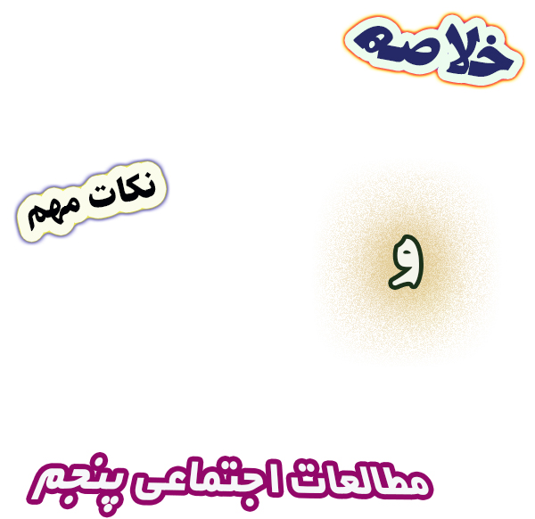 خلاصه و نکات مطالعات اجتماعی پنجم دبستان، درس 1 تا درس 21