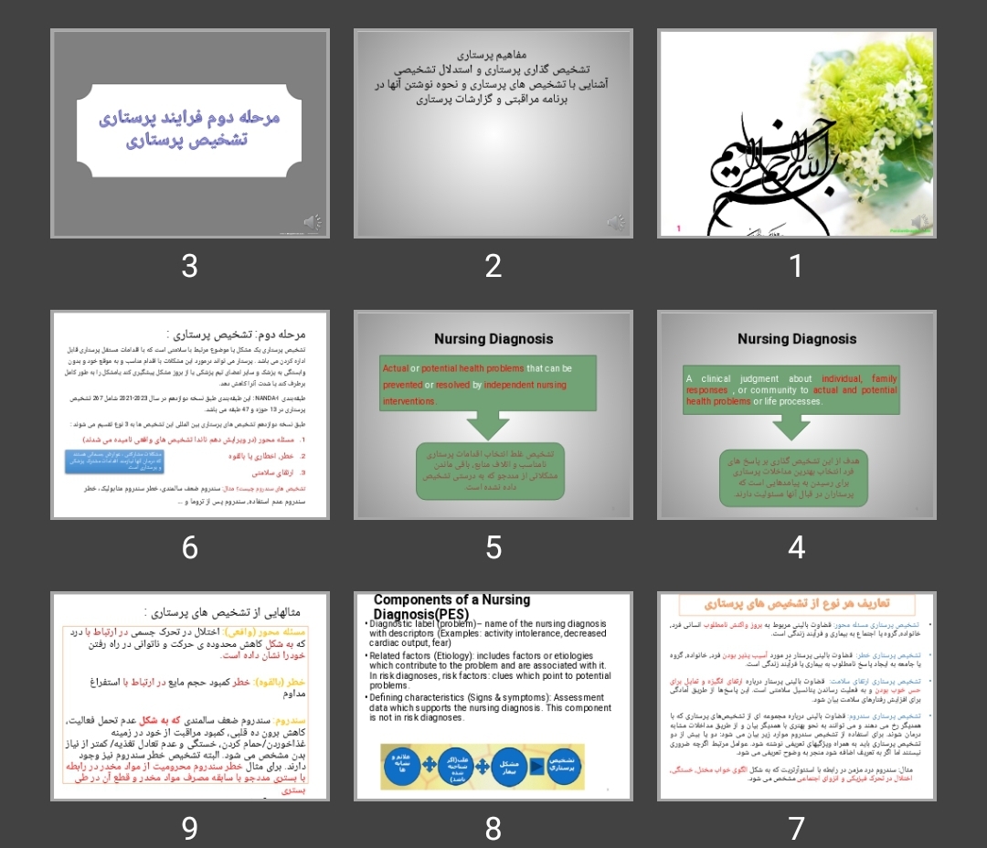 پاورپوینت فرایند تشخیص پرستاری