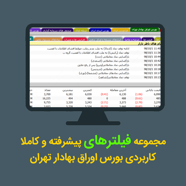 مجموعه جامع فیلترهای پیشرفته و کاملا کاربردی بورس ایران + بروزرسانی
