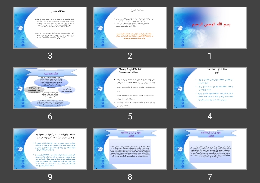 پاورپوینت ارسال و ارائه مقاله به کنگره و همایش