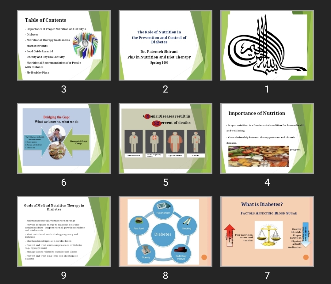 پاورپوینت The Role of Nutrition in the Prevention and Control of Diabetes