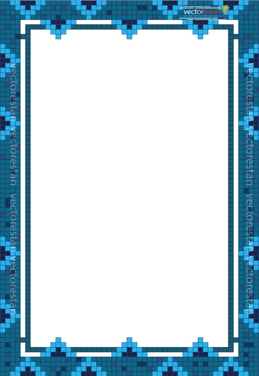 وکتور لایه باز طرح کاشی کادر اسلیمی عمودی مستطیلی 205