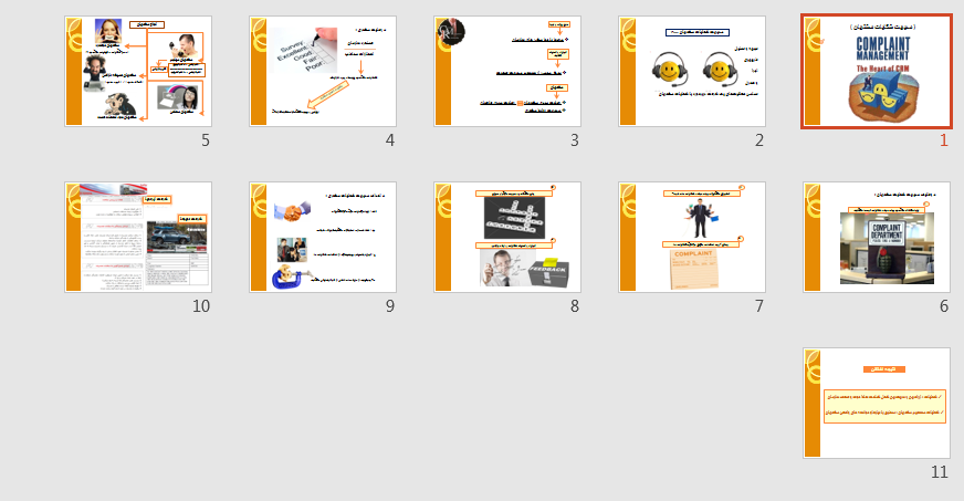   پاورپوینت آشنایی با مدیریت شکایات مشتریان