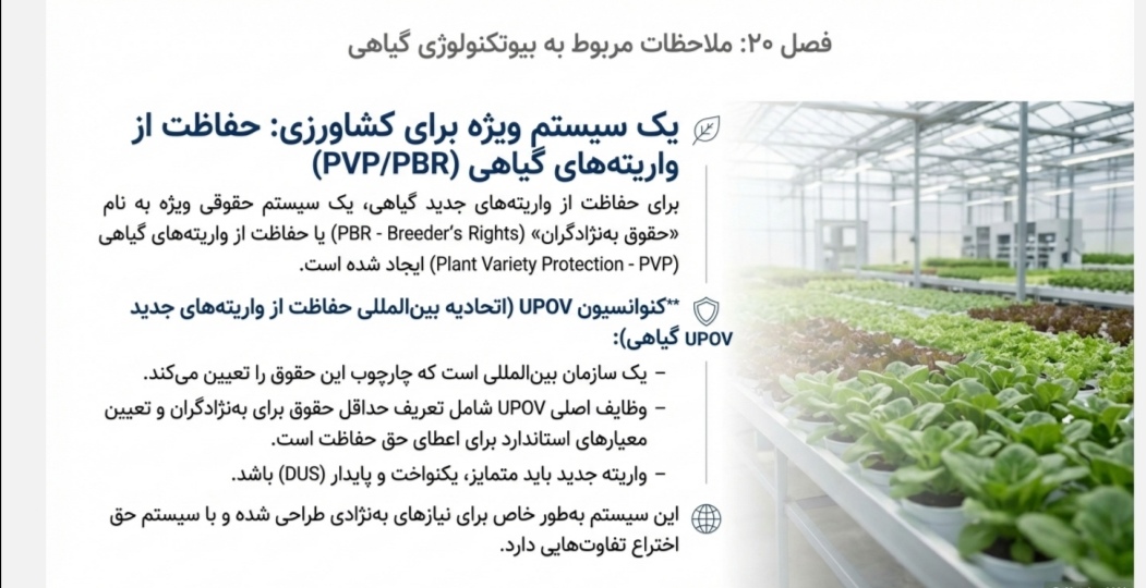 پاورپوینت /PDF تخصصی فصل 20- اصول بیوتکنولوژی گیاهی -مبحث ملاحظات مربوط به بیوتکنولوژی گیاهی