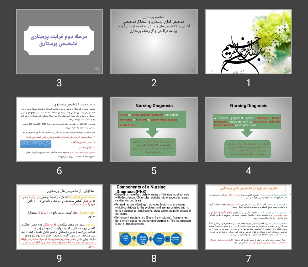 پاورپوینت مرحله دوم فرایند پرستاری تشخیص پرستاری