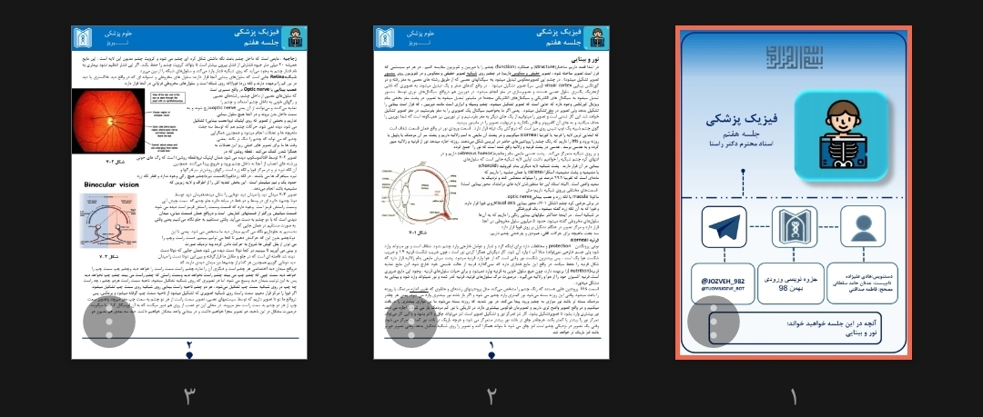 جزوه فیزیک پزشکی، نور و بینایی