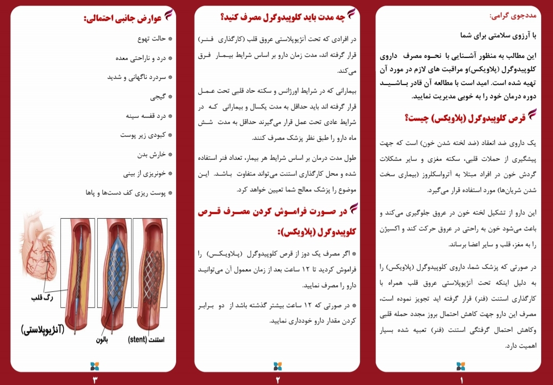 پمفلت آموزشی قرص پلاویکس