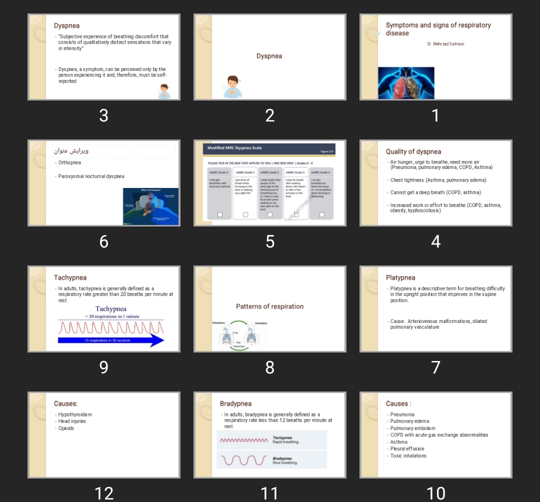 پاورپوینت Symptoms and signs of respiratory disease