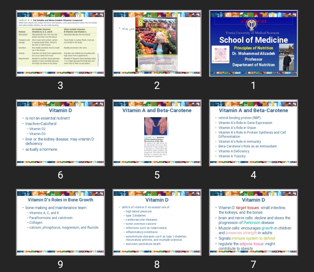 پاورپوینت Principles of Nutrition (the vitamins)