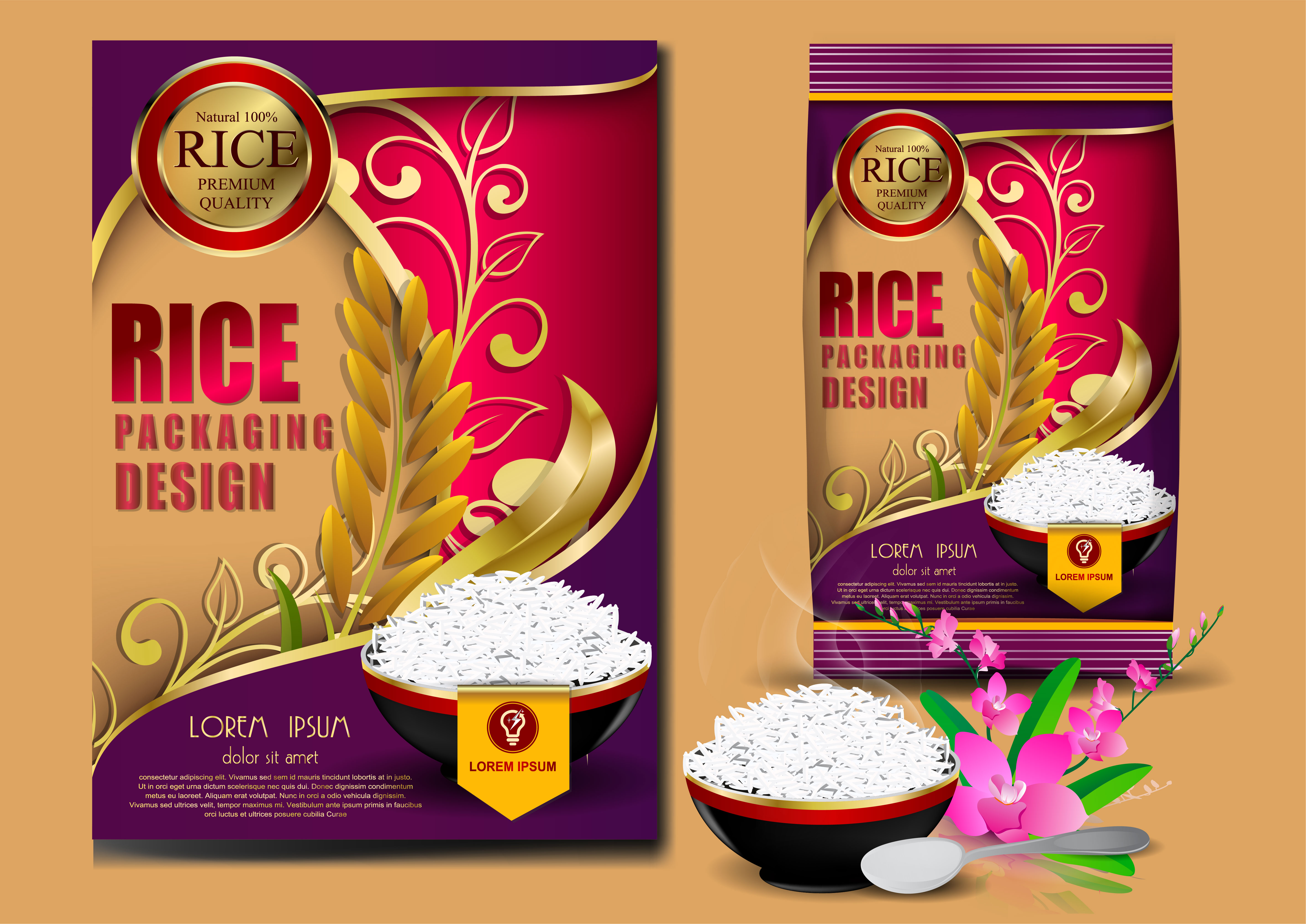 طرح بسته بندی گونی برنج
