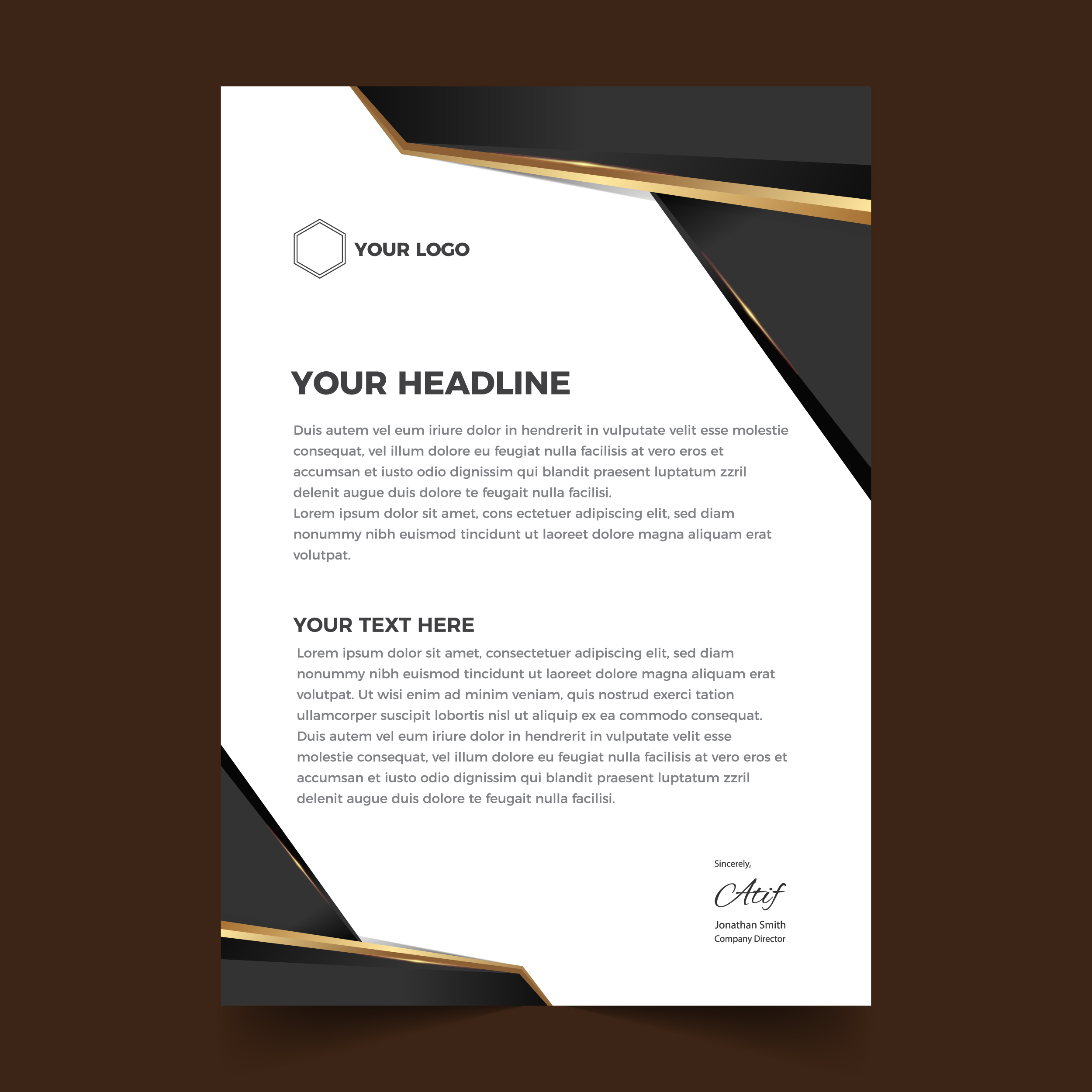 وکتور سربرگ شرکتی لاکچری با فرمت eps