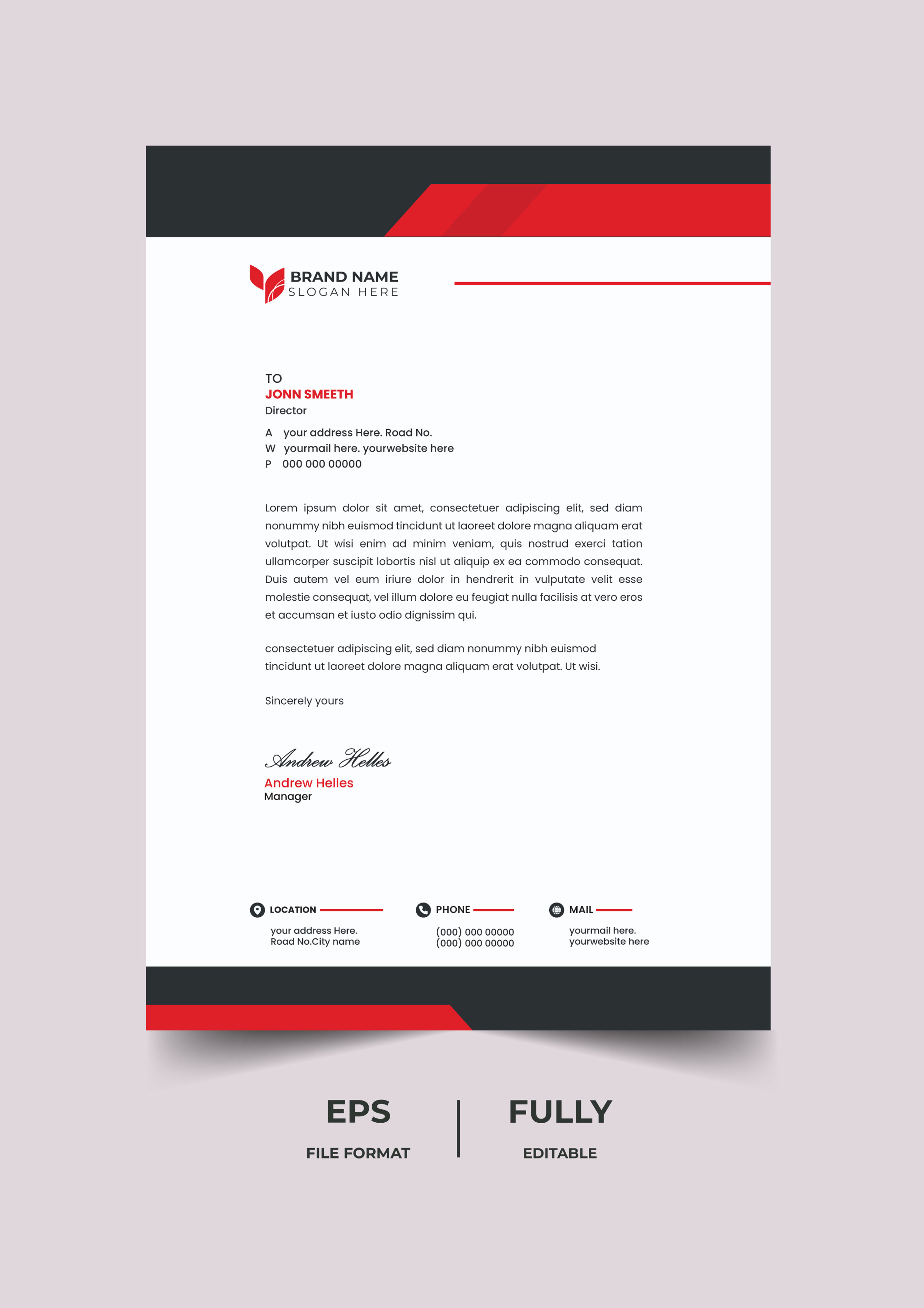 وکتور سربرگ شرکتی لاکچری با فرمت eps