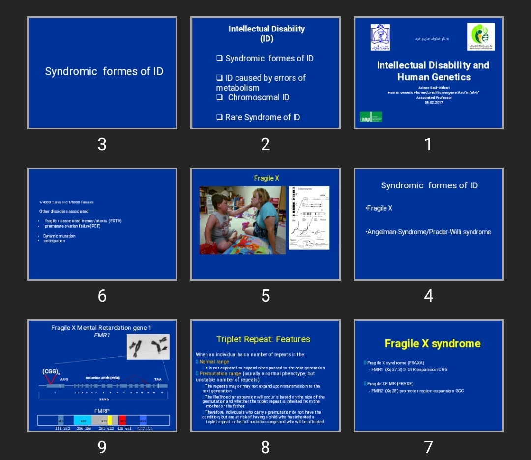 پاورپوینت Intellectual Disability and Human Genetics