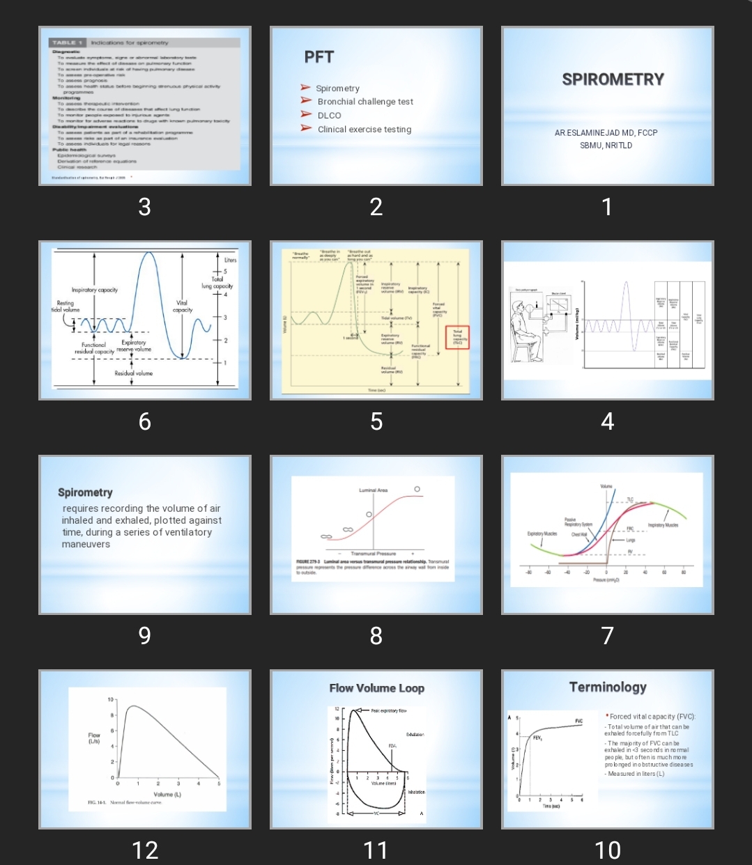 مشخصات فایل:  پاورپوینت SPIROMETRY اسپیرومتری