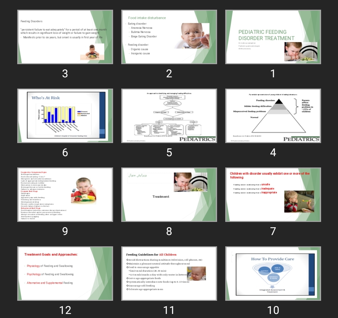 پاورپوینت PEDIATRIC FEEDING DISORDER TREATMENT