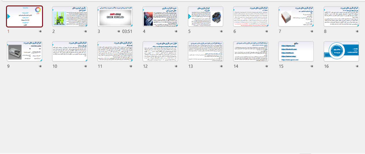 باتری خودرو های هیبریدی