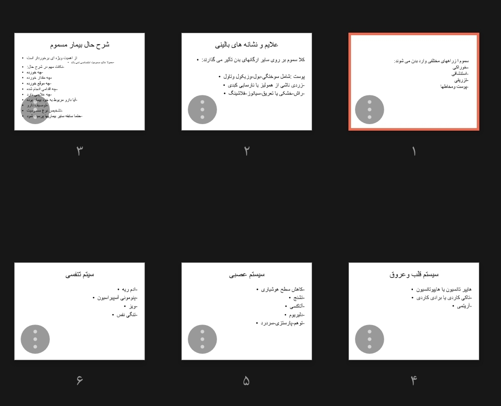 جزوه کلیات مسمومیت